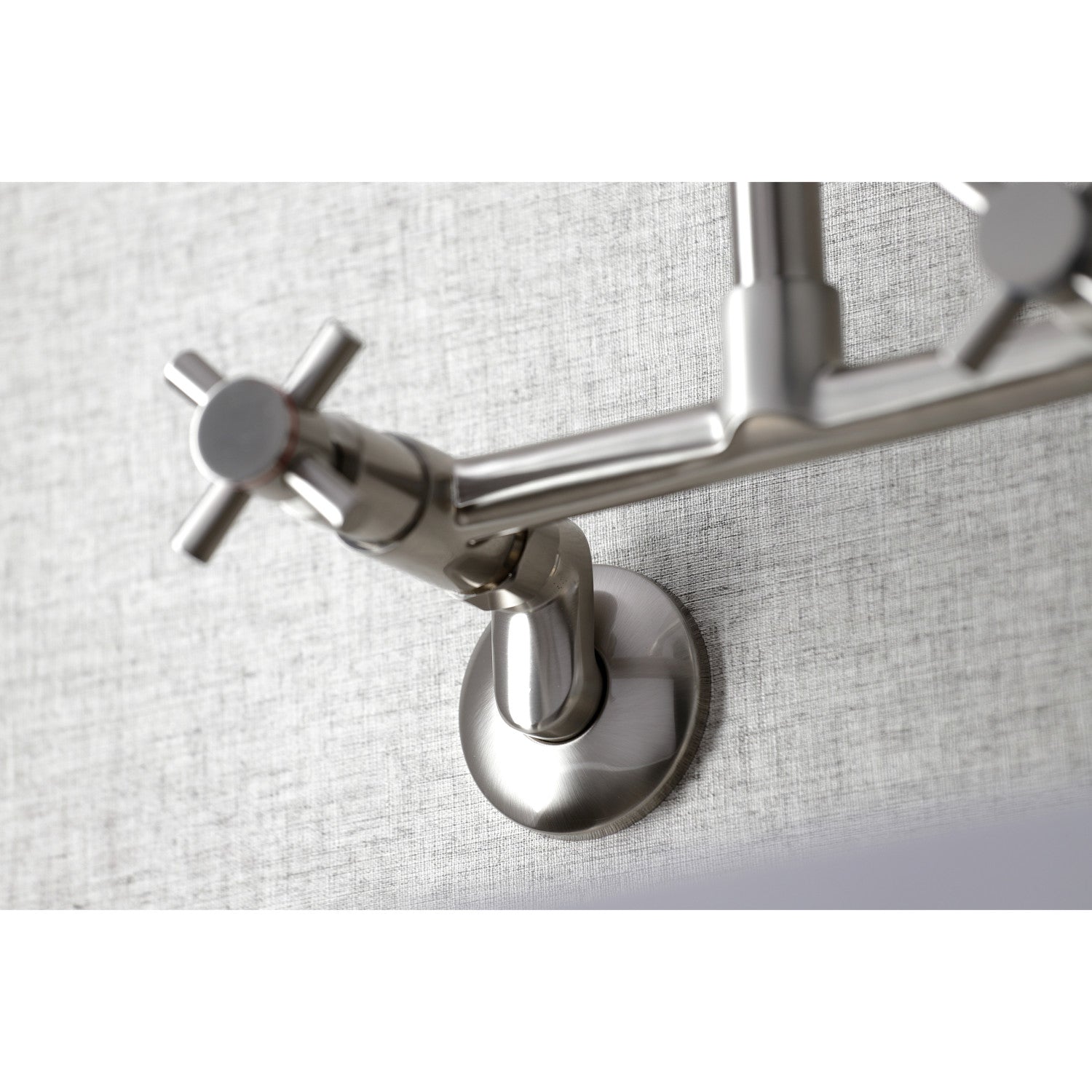 Kingston Sona KS423SN - Concord Two-Handle 2-Hole Wall Mount Kitchen Faucet, Brushed Nickel — thumbnail 3